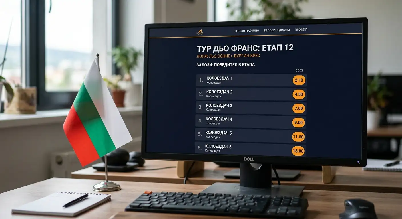 Екран с велоспортна линия на български лицензиран букмейкър и пазари за Tour de France