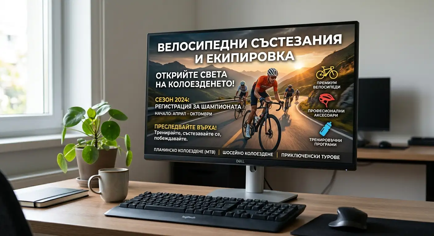 Промоционален банер за велоспорт на български лицензиран онлайн букмейкър