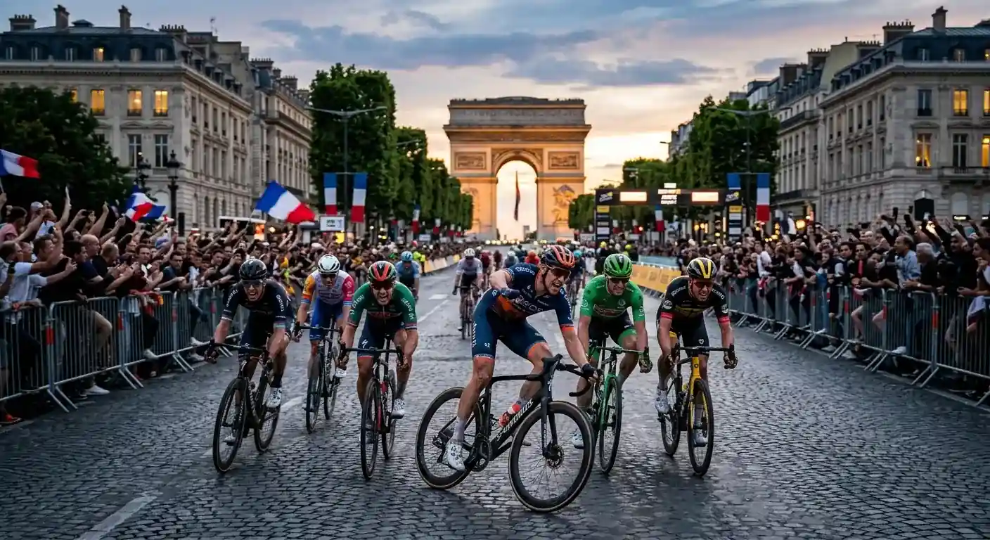 Финален спринт на Шанз-Елизе на последния етап на Tour de France