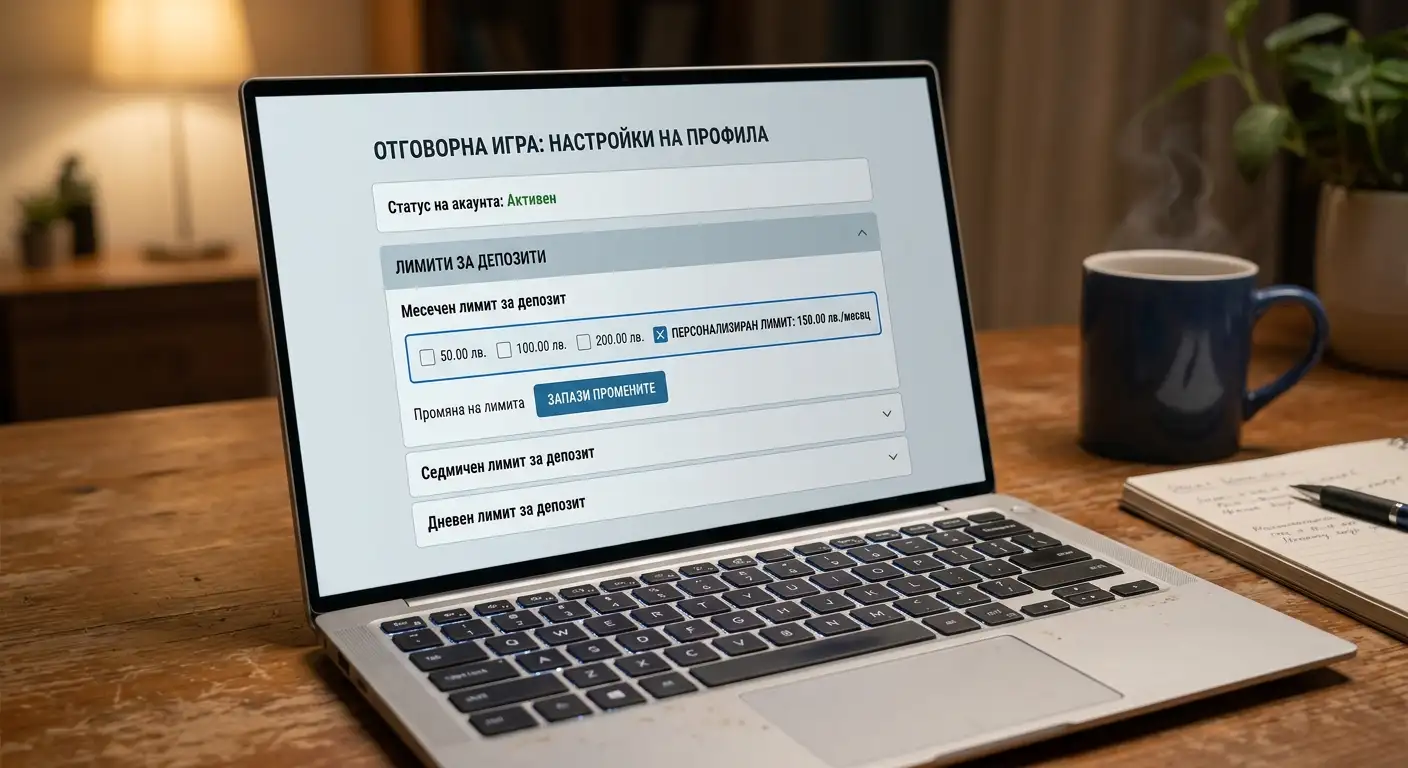 Екран с настройки за месечен лимит на депозит при лицензиран оператор
