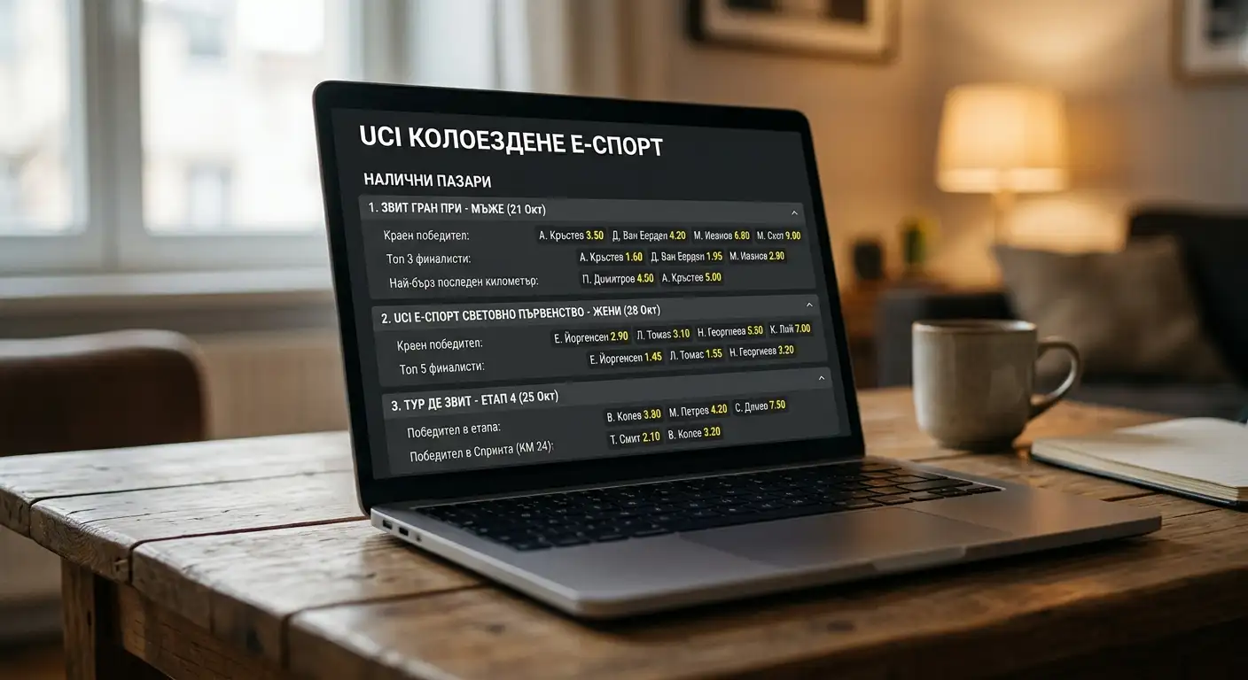 Пазари за UCI Cycling Esports на екран на лицензиран български оператор