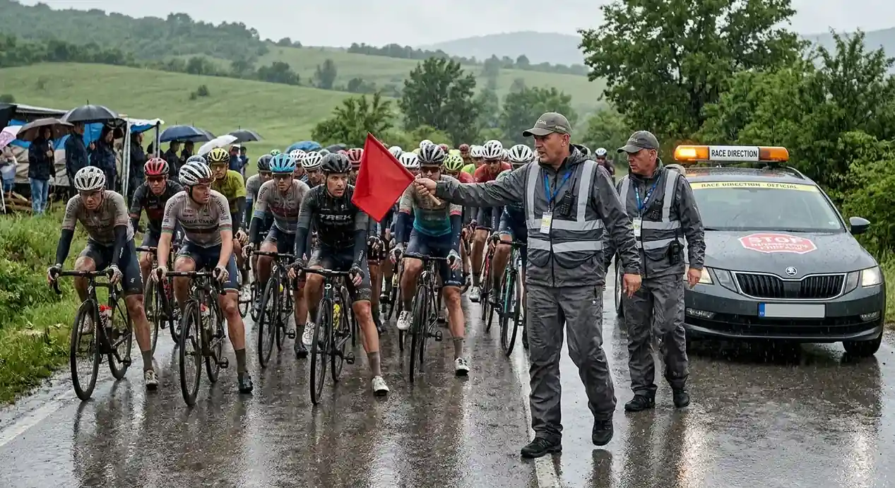 Официални лица от UCI неутрализират колоездачно състезание поради опасни условия